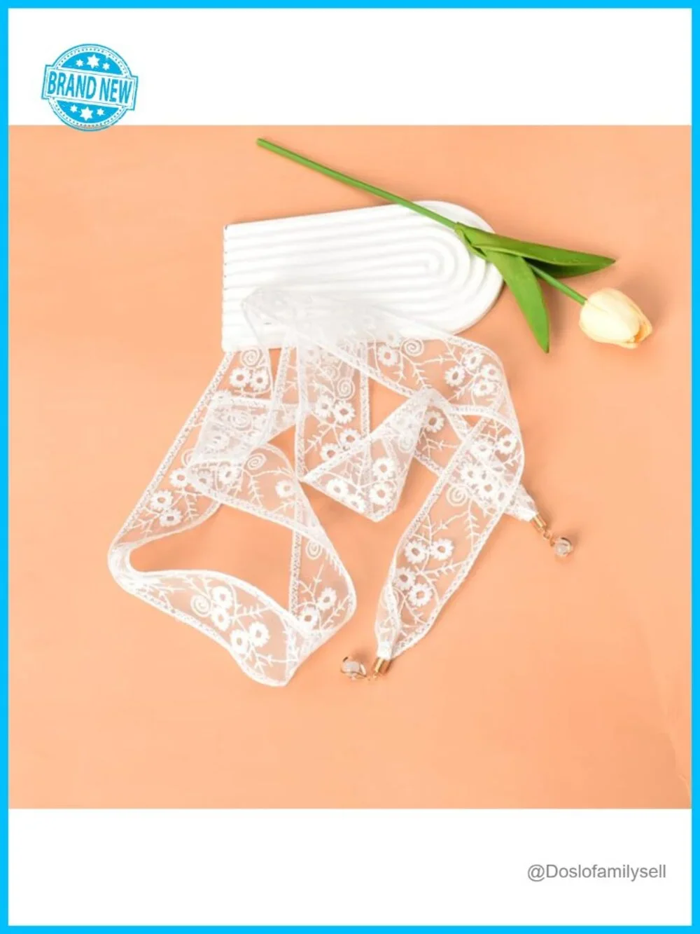 French Lace Hair Ribbon Headband Scarf - Long Ribbon for Hair Styling